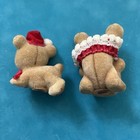 Lot Of 2 Vintage Flocked Christmas Bears Made In Japan 2    Miniature Figurines