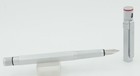 Rotring 600 Silver Fountain Pen In Box - Oblique Medium Nib - C 1990 s - Germany