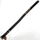 Htc Studs Pin Badge Leather Belt 36  Thick Black Solid Brass Buckle Pre-owned
