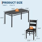 Dining Table Set For 4 With Upholstered Chairs Wood Kitchen Table Chairs Set