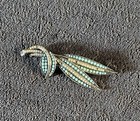 Antique German 800 Silver Turquoise Rhinestones Floral Brooch