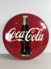 Vintage Coca-cola Metal Sign     12    Red Button W  Bottle     1990 Coke Advertising 