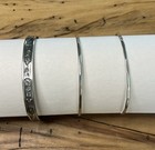 Ed Levin Sterling Silver Cuff Bracelet Set Leaf   Vine Design Two Silver Cuffs