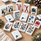 American Mahjong Tile Set Winter Lodge Ski Resort Snowflake Polar Bear Game Set