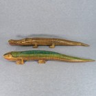 Vtg Hand Carved Wooden Alligator Crocodile Lizard Sculpture Flexible Folk Art