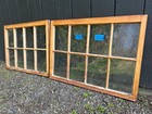 2-35 X 25 Antique Vintage Window Top Sashes Old 8 Pane Frame  1959  Arts   Craft