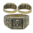 Wealth Rich Thai Amulet Yant Ring Sao Ha Bless Event Lp Ruay Brass