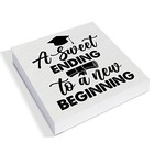 Graduation Wood Box Sign Decor Desk Sign Graduate A Sweet Ending To A New 