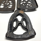 Lot Of 5 Vintage Cast Sad Iron Trivets Cleveland Foundry  Enterprise Mfg