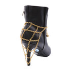 Women Gold Metal Chain Bling Boot Bracelet Anklet Shoe Triangle Charm Side Back