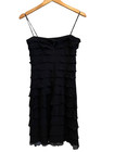 Vintage Y2k Cocktail Dress Blondie Nights Black Silk Ruffles Sexy Fairy Witchy 8