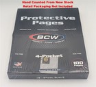 Lot Of 10 Bcw Pro 4-pocket 3 5x5 Photo   Small Postcard Pages Binder Sheets