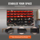 48pcs Wall Mounted Parts Storage Bins Garage Tool Organizer For Screws Nuts