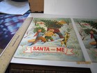 2- Vintage Christmas Cards   santa And Me   Department Store Santa Visit Photo