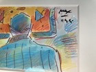 Peter Max Original Acrylic 1999 Signed And Framed In Museum Glass