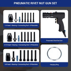 Air Rivet Nut Tool Kit  Pneumatic Rivnut Gun With 1 4    5 16     3 8   Mandrels
