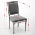 2-pc French Decor Chairs Louis Dining Chairs W square Backrest  carved Wood Legs
