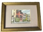Jeanie Drucker Framed Watercolor Print Rainbow Row Charleston Sc Signed