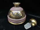 Vintage 3 Piece Vanity Set Atomizer  Powder Jar  Perfume Bottle Glassgold Lustre
