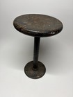 Vintage Cast Iron Milking Stool Base Piano Chair 11    X 18 5    Tall Wooden Seat
