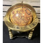 Antique Style Small Tabletop Globe Gold Metal Zodiac Base Rotating Decor Desk