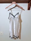 Victoria s Secret Lace-trim Satin Slip Chemise  white black  Size L
