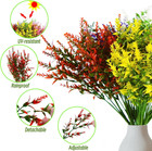 Artificial Flowers Fake Plants Decor 8 Bundles Hanging Outdoor Home Yard Garden