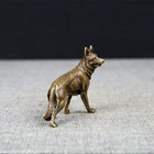 Miniature Vintage Bronze Hound Dog Statue Ornament Pure Brass Wolfhound Animal
