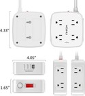 6 Ft Surge Protector Power Strip - 8 Widely Outlets With 4 Usb Ports  3 Side Out