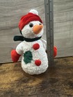 Plush 9    White Snowman With Scarf   Hat By Genich Int   l Euc Fast Free Shipping