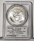 2021  p  Emergency Silver Eagle Pcgs Ms70 Fs Legends Of Life Goose Gossage Auto
