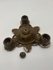 Antique Art Deco Matching Pair Ceiling Flush Mount 3 Light Cast Iron Fixtures 
