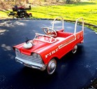 Vintage 1960s Murray Fire Truck Pedal Car Steel Flat Face W  Original Bell -usa 