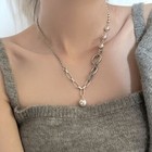 Vintage 925 Sterling Silver Elegant Unique Chain Trendy Round Pendant Necklace