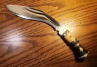 Vintage Indian Gurkha Kukri Fighting Knife W  Leather Scabbard 12 75  Long 