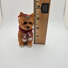Yorkshire Terrier Dog Christmas Ornament Figurine W  Scarf Resin Holiday Decor