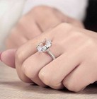 18k White Gold Plated Large 7 00 Cttw Oval Cut Engagement Ring Sizes 6 - 9