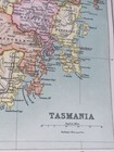 1910  Antique Map Tasmania Vintage 110 Yrs Old Colour Print Railways Gift  85 Cs