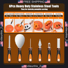 Pumpkin Carving Kit With Stencils And Tools For Halloween  12-piece Set