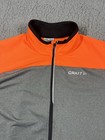 Craft Cycling Jacket Mens Size  L Grey Orange Full Zip Long Sleeve Outdoor