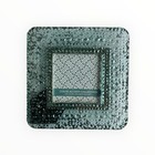 Color Accent Collection Aqua Blue Silver Textured Glass Photo Frame 4x4