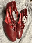 1920 s Red Heels Shoes 9 5w Swing Shoes  Flapper Hells No Flaws  Rockabilly  Vtg