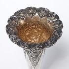 Ornate Sterling Silver Repousse Trumpet Bud Vase Assorted Motifs 6 25 h  3 5g