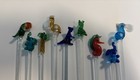 10 Assorted Glass Swizzle Sticks  Never Used  Hand Crafted 