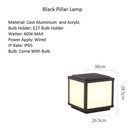 Outside Pillar Light Garden Gate Post Lights Home Post Lighting Yard Pillar Lamp