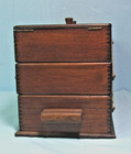 Antique Vintage 3 Tier Accordion Fold Out Wood Sewing Chest Box - Germany