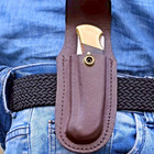 Handmade Leather Knife Sheath Vertical Belt Pouch Fits 5  Folding Pocket Blade