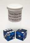 Authentic Flamingo Las Vegas Casino Craps Dice Pair Blue Polished