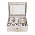 Members Mark Porcelain Tea Set 15 Piece Pretend Play With Carrying Case  White