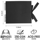 Photo Album - Self Adhesive 80 Black Pages Large Scrapbook Wedding Guest Book   